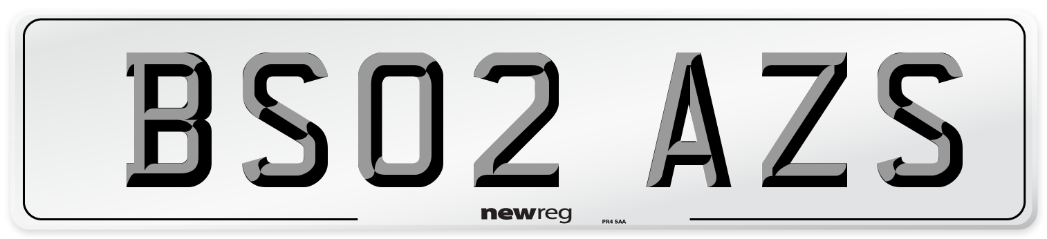 BS02 AZS Number Plate from New Reg